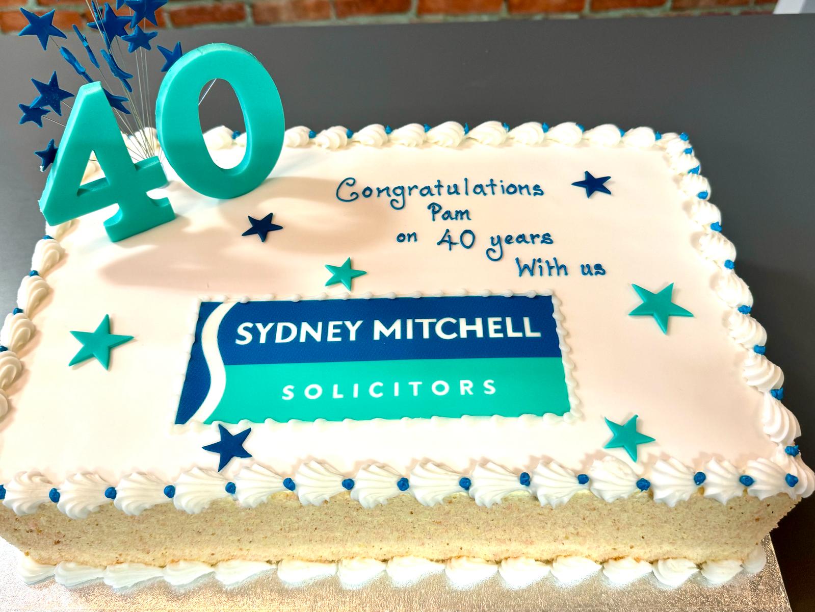 40 years' service celebration for Pamela Moss at Sydney Mitchell LLP